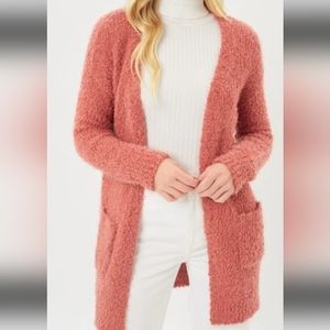 Woman popcorn oversized cardigan sweater